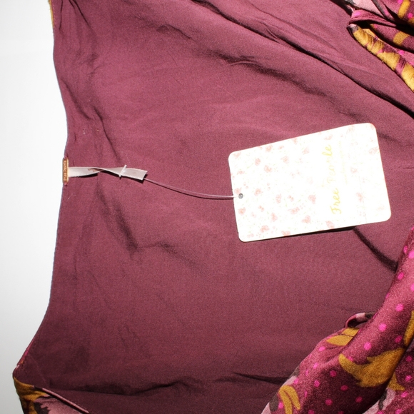 NWT Free People Com Light Floral Satin Long Sleeve Polka Dot Mini Dress … - Picture 11 of 12